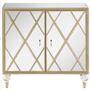  Coaster Furniture Astilbe 951851 2-door Mirrored Accent Cabinet - Silver and Champagne IMAGE 2