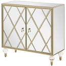  Coaster Furniture Astilbe 951851 2-door Mirrored Accent Cabinet - Silver and Champagne IMAGE 4