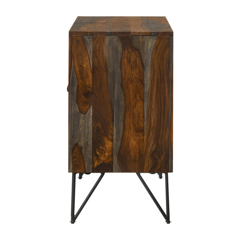Coaster Furniture Macon 959615 2-door Sheesham Wood Storage Accent Cabinet - Grey IMAGE 5