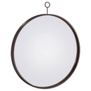  Coaster Furniture Gwyneth 961495 30 x 35 Inch Round Wall Mirror - Black Nickel IMAGE 1