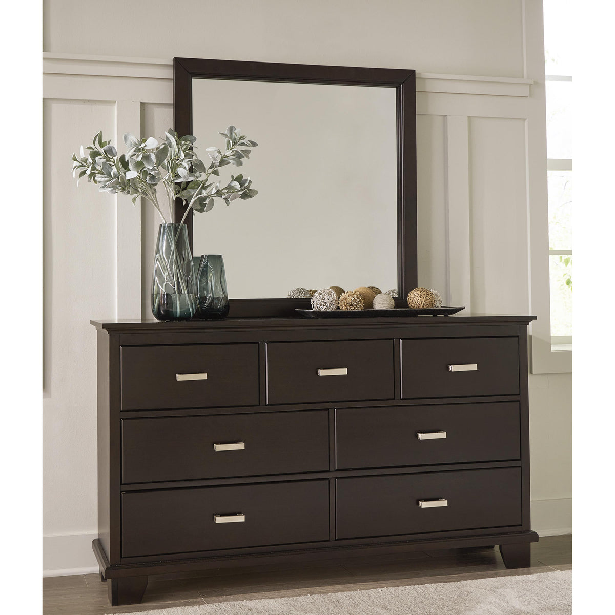 dark grey dresser with mirror Watson Dresser Mirror Grey Oak main image 1