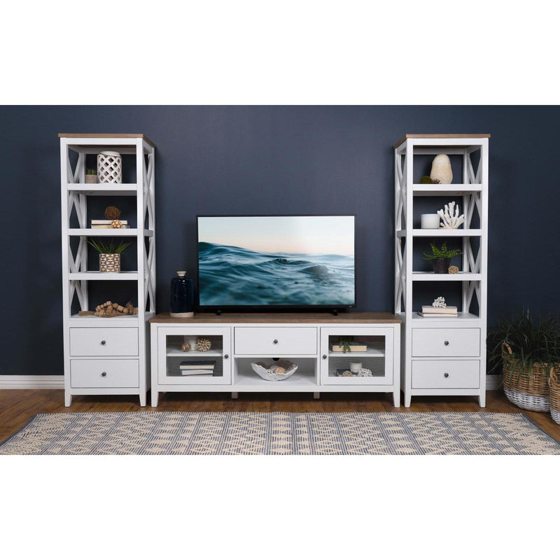  Coaster Furniture Hollis 708253 2-door Wood 67" TV Stand with Drawer - Brown and White IMAGE 11