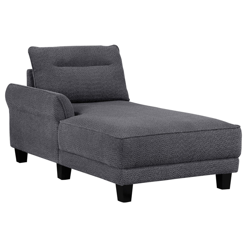  Coaster Furniture Caspian 509540 Upholstered Curved Arm Chaise Sectional Sofa - Grey IMAGE 2