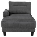  Coaster Furniture Caspian 509540 Upholstered Curved Arm Chaise Sectional Sofa - Grey IMAGE 5