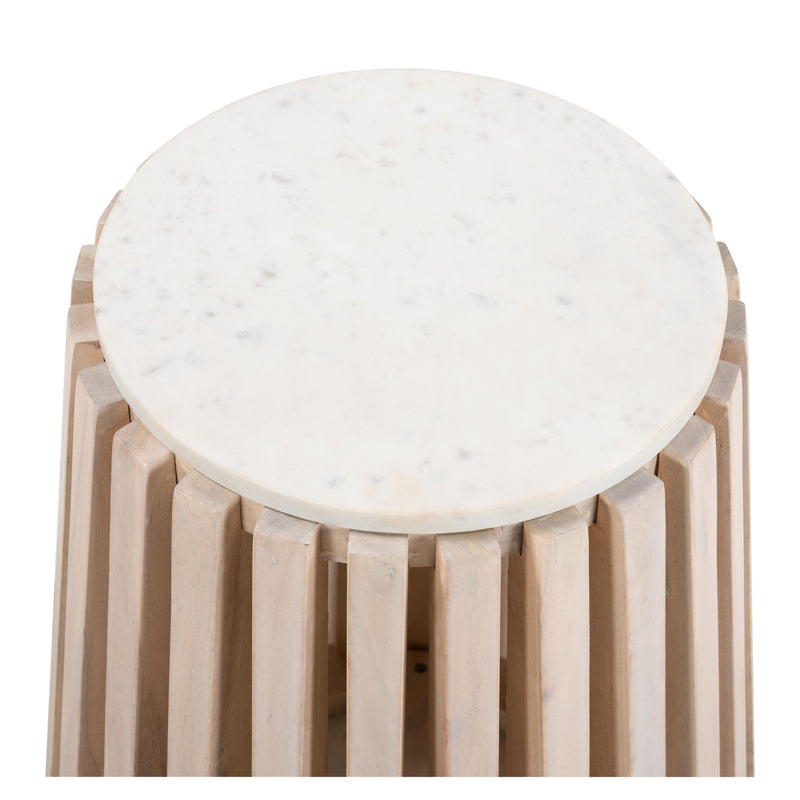 Zuo Cyprus 109915 Side Table - White & Natural IMAGE 3