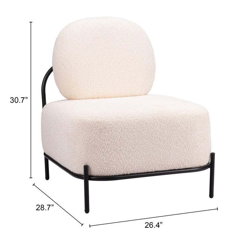 Zuo Arendal 110023 Accent Chair - Vanilla IMAGE 8