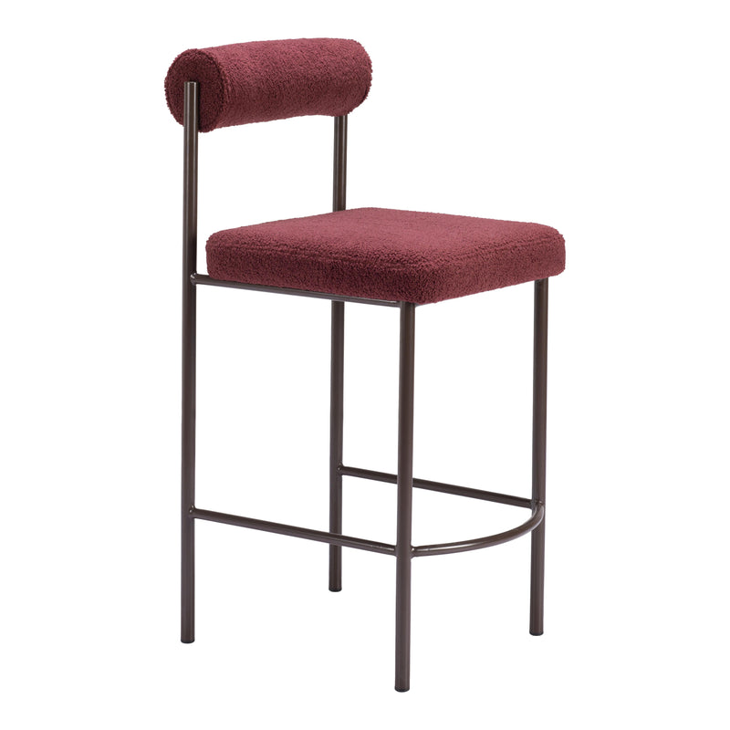Zuo Livorno 109813 Counter Stool - Red & Bronze IMAGE 6