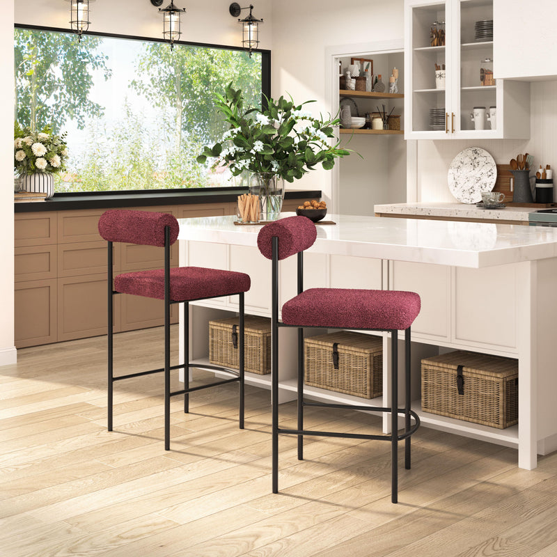 Zuo Livorno 109813 Counter Stool - Red & Bronze IMAGE 8