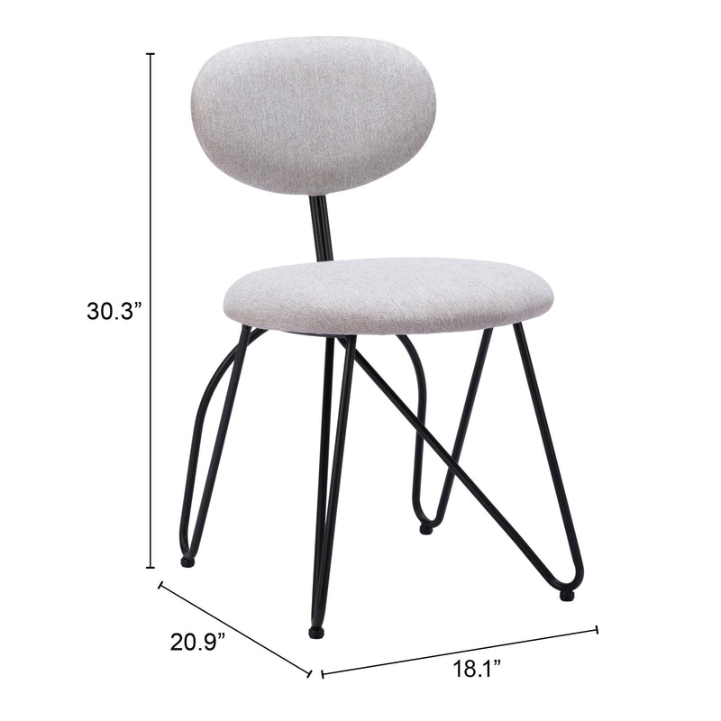 Zuo Novi 110017 Dining Chair - Dove Grey IMAGE 8