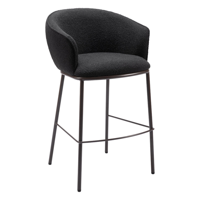 Zuo Essen 109810 Barstool - Black & Bronze IMAGE 1