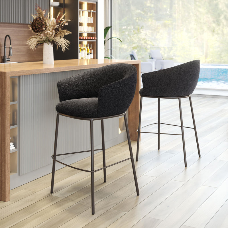 Zuo Essen 109810 Barstool - Black & Bronze IMAGE 8