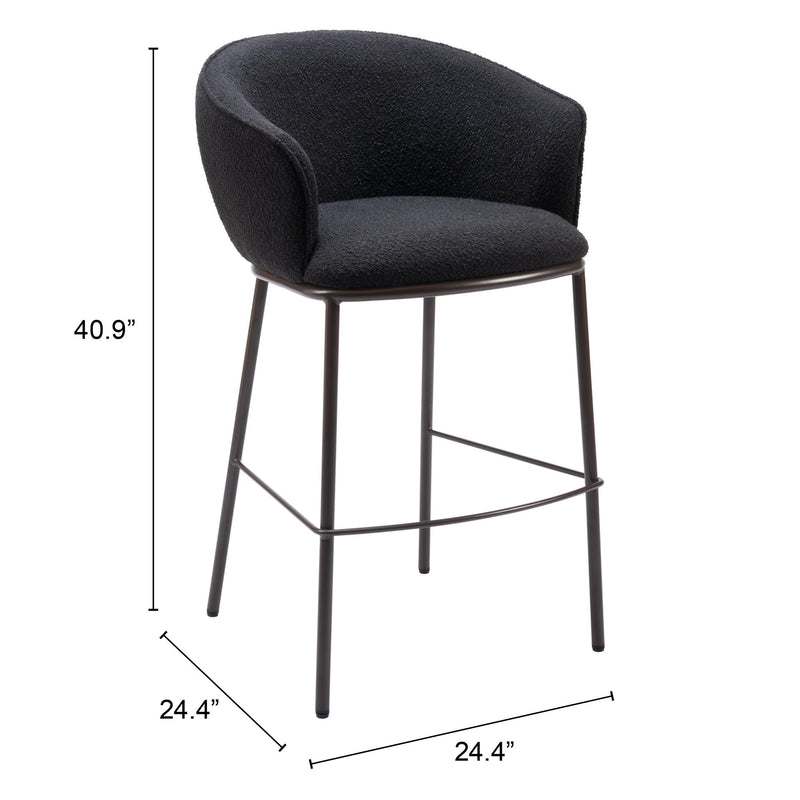 Zuo Essen 109810 Barstool - Black & Bronze IMAGE 9