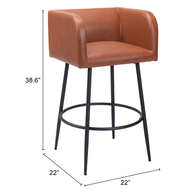 Zuo Horbat 109947 Barstool - Brown IMAGE 8