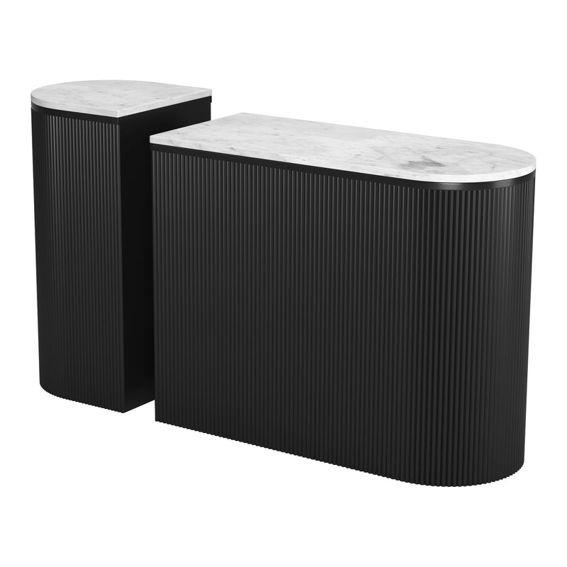 Zuo Ormara 109921 Console Table Set - White & Black IMAGE 1