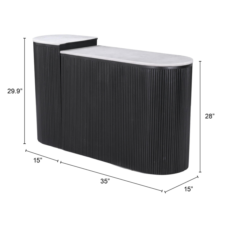 Zuo Ormara 109921 Console Table Set - White & Black IMAGE 9
