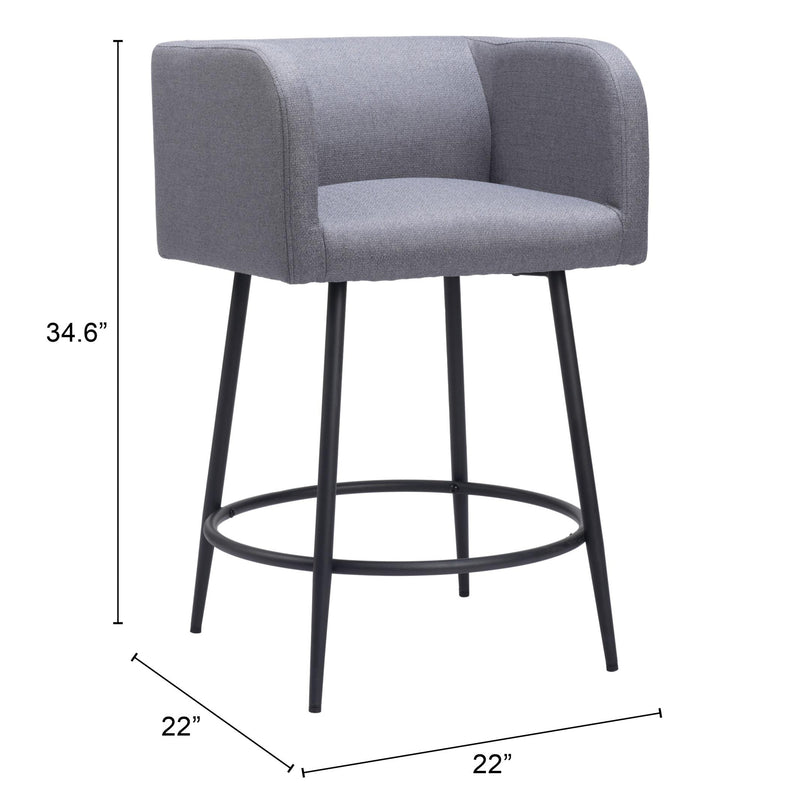 Zuo Horbat 110065 Counter Stool - Grey IMAGE 9