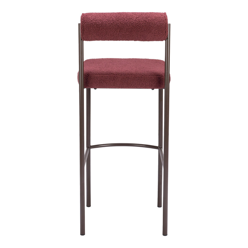 Zuo Livorno 109814 Barstool - Red & Bronze IMAGE 4