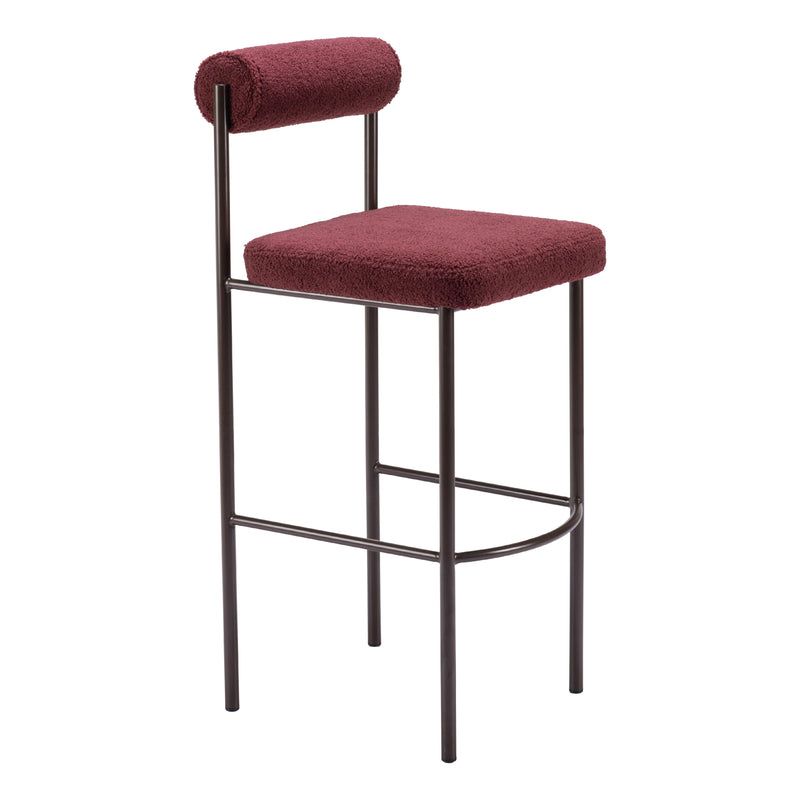 Zuo Livorno 109814 Barstool - Red & Bronze IMAGE 6