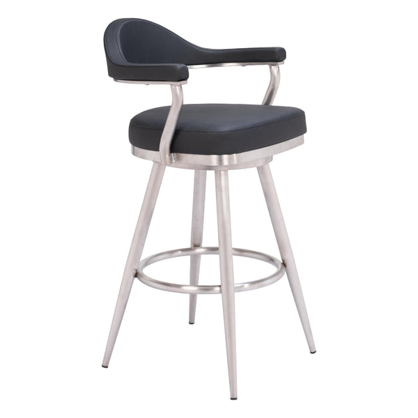 Zuo Vagur 110045 Swivel Barstool - Black IMAGE 1