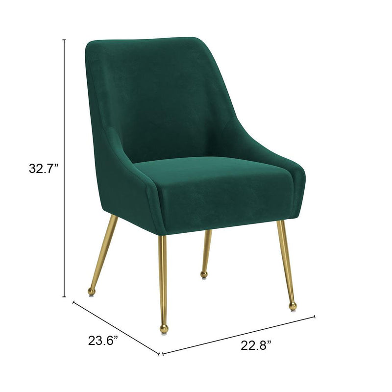 Zuo Maxine 109716 Dining Chair - Green & Gold IMAGE 11