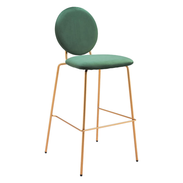 Zuo Odessa 109806 Barstool - Green & Gold IMAGE 1