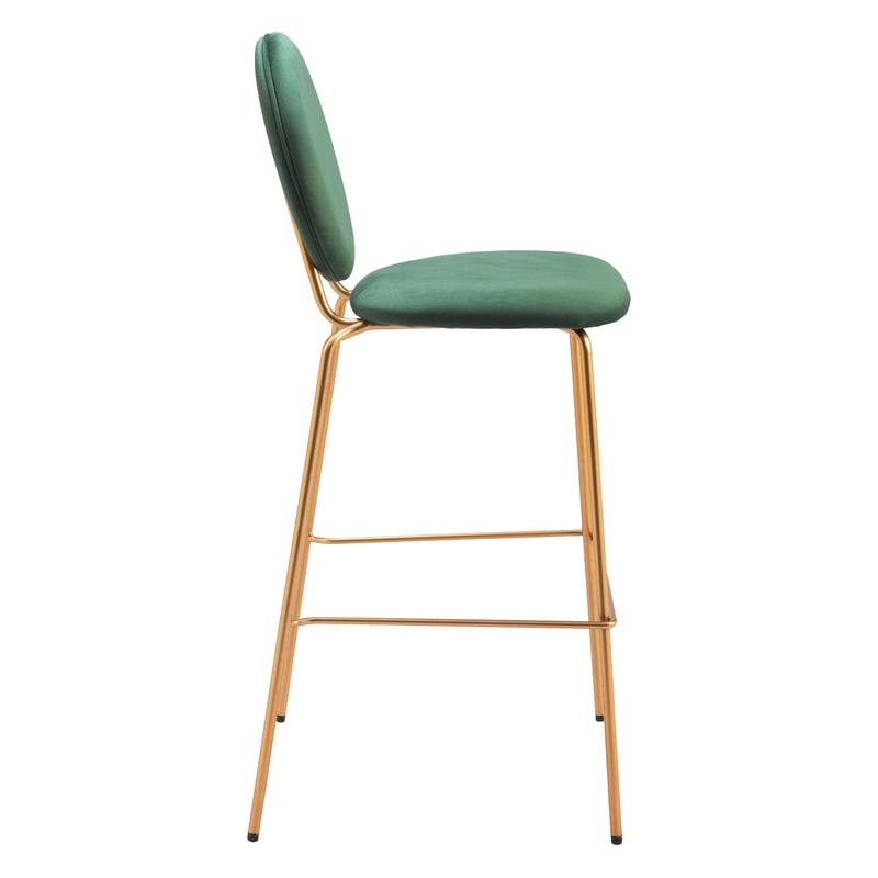 Zuo Odessa 109806 Barstool - Green & Gold IMAGE 2