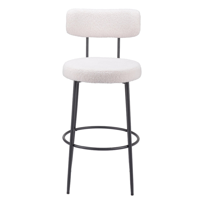 Zuo Blanca 109740 Barstool - Ivory IMAGE 3
