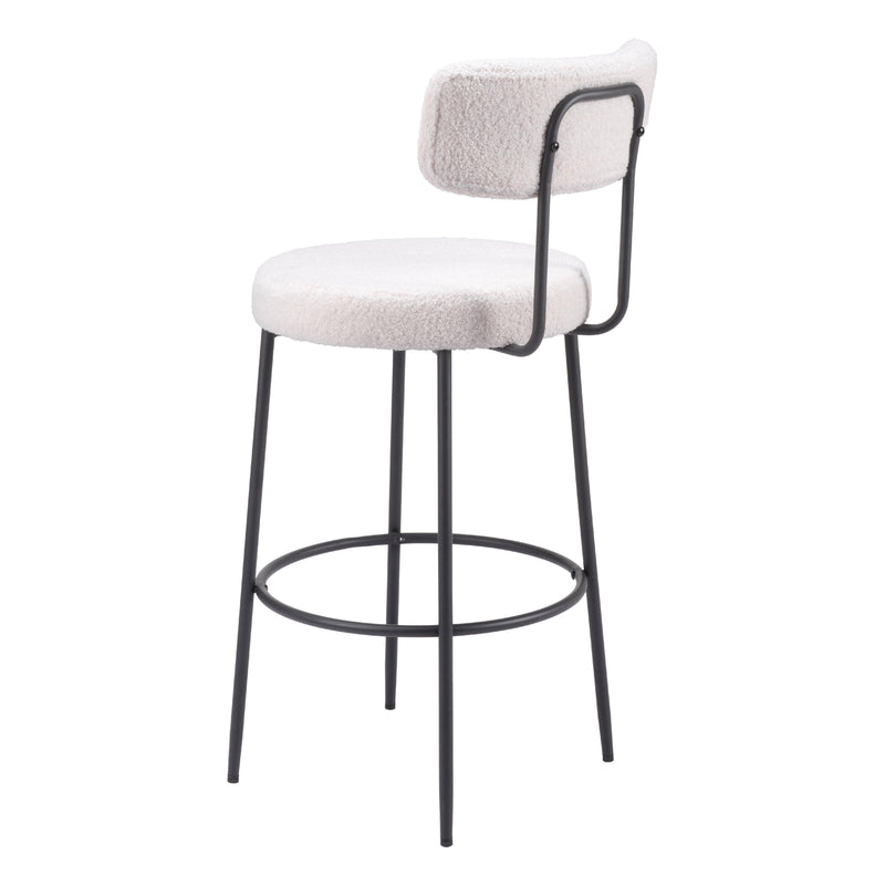 Zuo Blanca 109740 Barstool - Ivory IMAGE 5