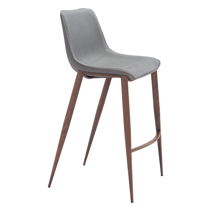 Zuo Magnus 109938 Barstool - Slate Grey & Walnut IMAGE 1