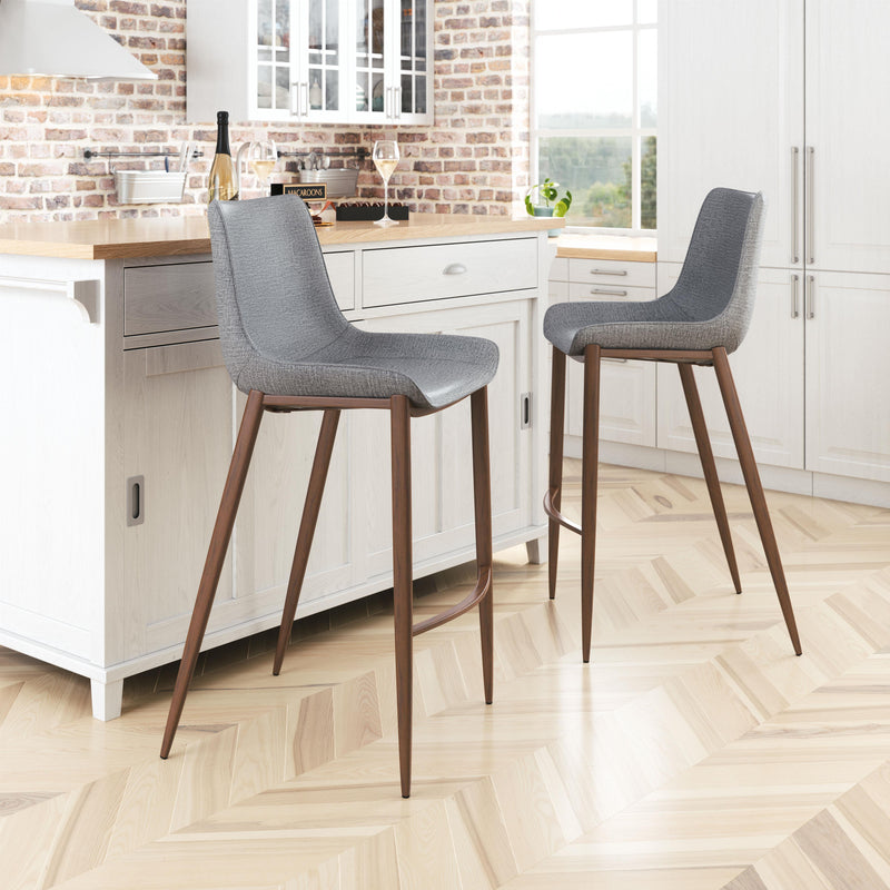Zuo Magnus 109938 Barstool - Slate Grey & Walnut IMAGE 7