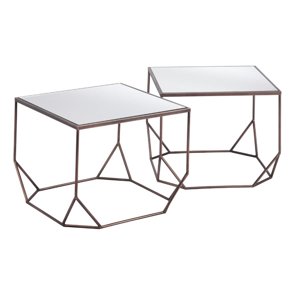 Zuo Arzon 109835 Coffee Table Set - Bronze IMAGE 1