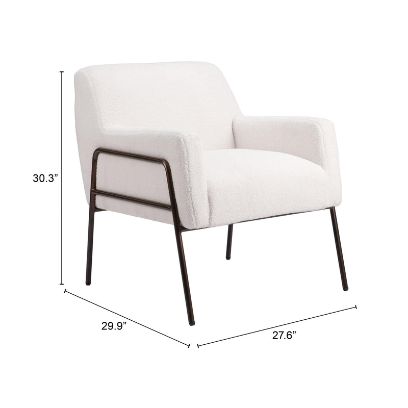 Zuo Charleston 109524 Accent Chair - Cream IMAGE 10
