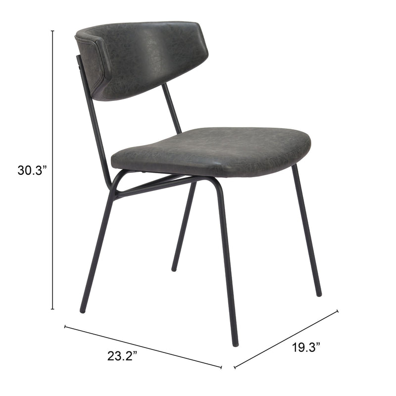 Zuo Charon 110259 Dining Chair - Vintage Black IMAGE 10