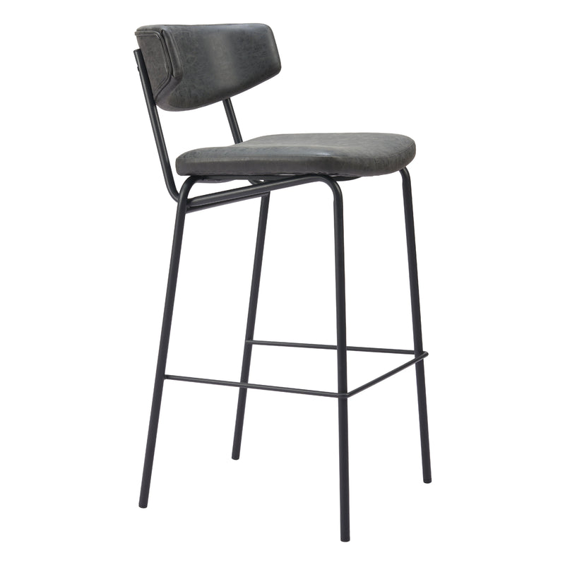 Zuo Charon 110261 Barstool - Vintage Black IMAGE 6