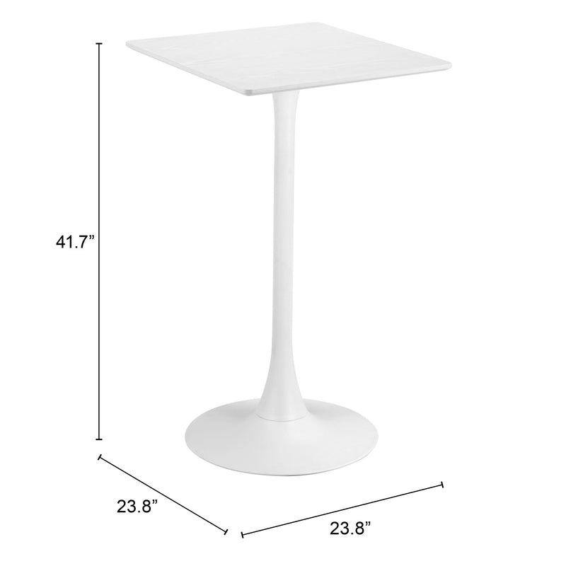 Zuo Valleta 109831 Bar Table - White IMAGE 6