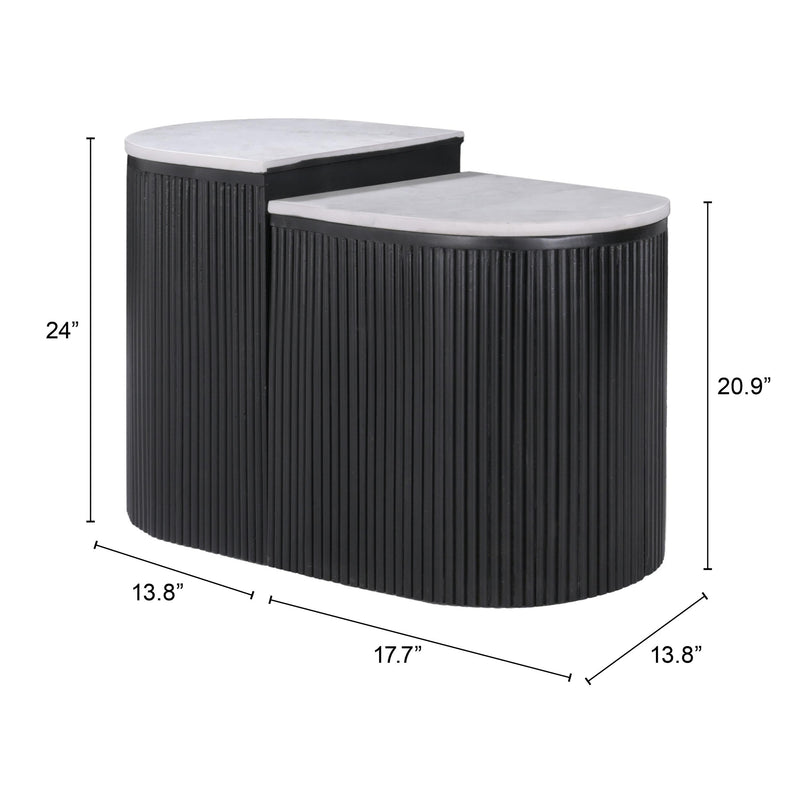 Zuo Ormara 109919 Side Table Set - White & Black IMAGE 8