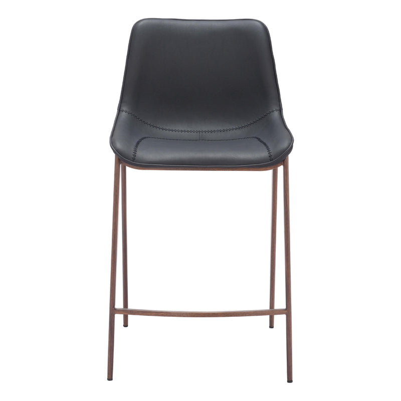 Zuo Magnus 109935 Counter Stool - Black & Walnut IMAGE 3