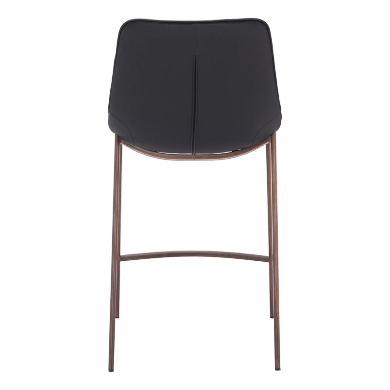 Zuo Magnus 109935 Counter Stool - Black & Walnut IMAGE 4