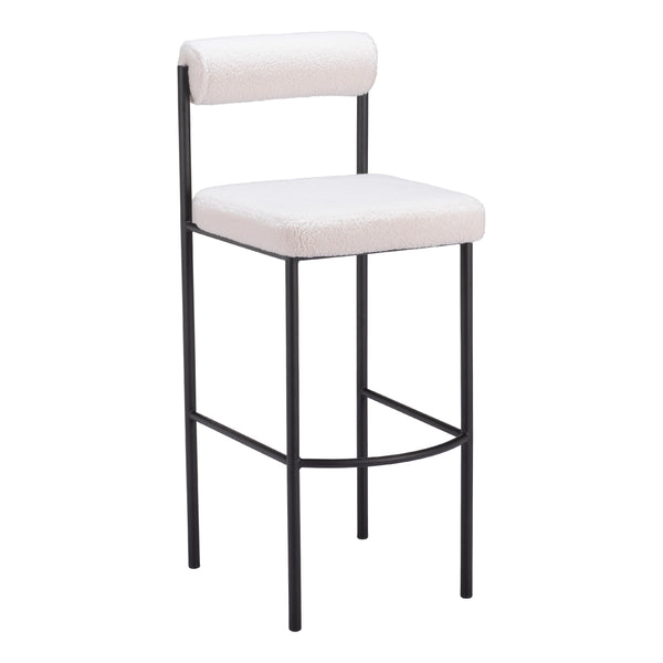 Zuo Livorno 109812 Barstool - Ivory IMAGE 1