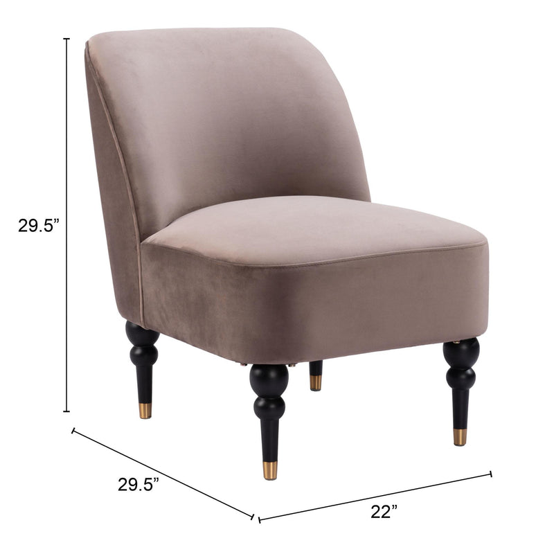 Zuo Bintulu 109983 Accent Chair - Taupe IMAGE 10