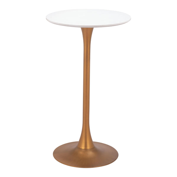 Zuo Auray 109829 Bar Table - White & Gold IMAGE 1