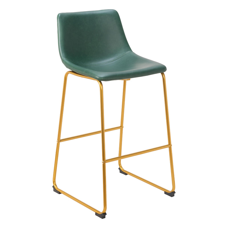 Zuo Augusta 109961 Barstool - Green & Gold IMAGE 1