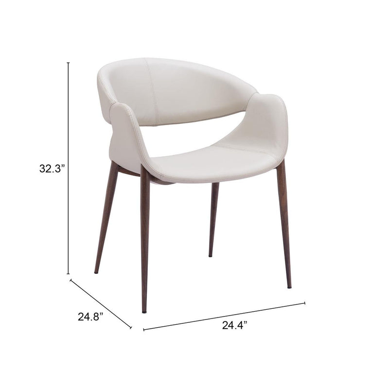 Zuo Limay 109971 Dining Chair - Beige & Walnut IMAGE 11