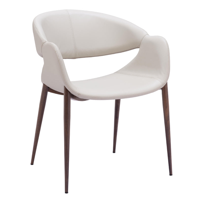 Zuo Limay 109971 Dining Chair - Beige & Walnut IMAGE 1