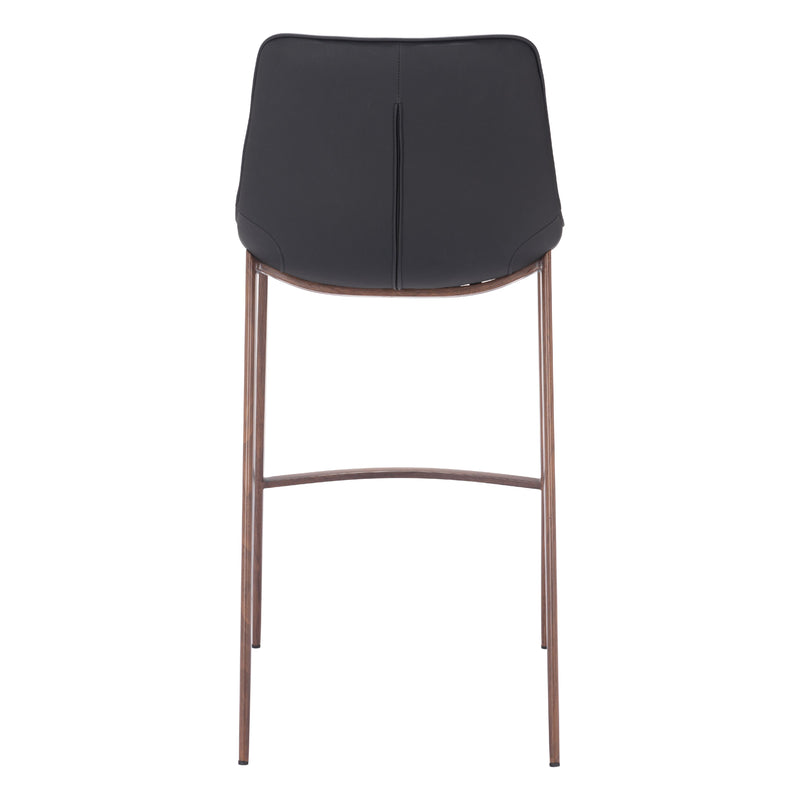 Zuo Magnus 109937 Barstool - Black & Walnut IMAGE 4