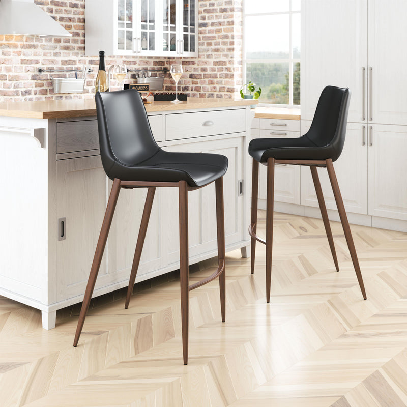 Zuo Magnus 109937 Barstool - Black & Walnut IMAGE 9