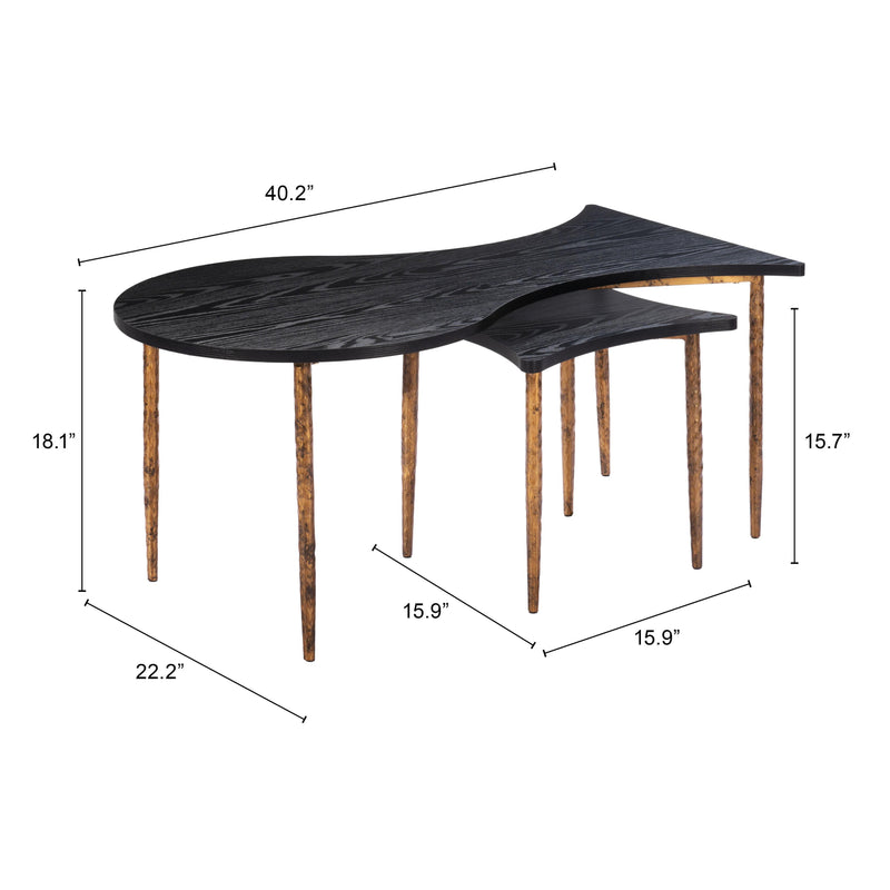 Zuo Norden 110032 Coffee Table Set - Black & Bronze IMAGE 10
