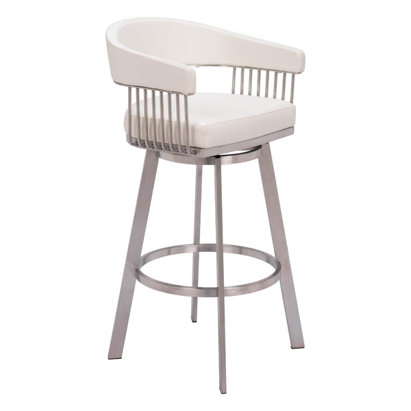 Zuo Bantry 110046 Swivel Barstool - White IMAGE 1