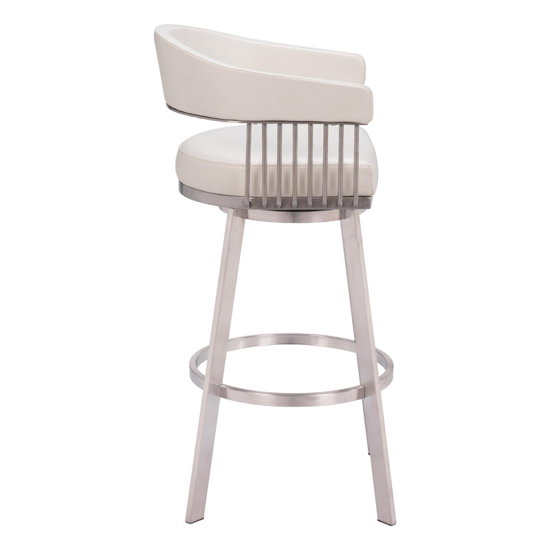 Zuo Bantry 110046 Swivel Barstool - White IMAGE 2