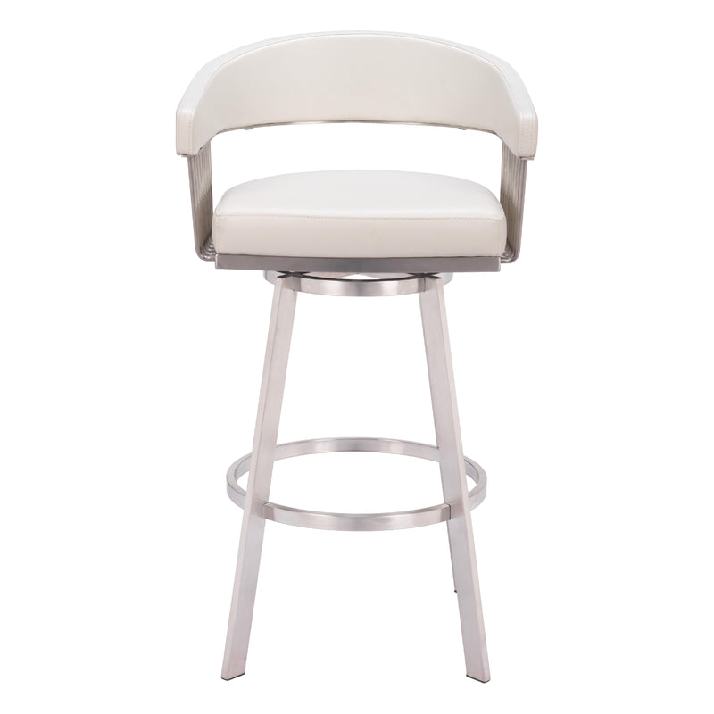 Zuo Bantry 110046 Swivel Barstool - White IMAGE 3